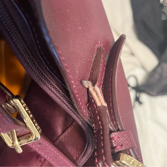 ‼️sold‼️Tory Burch Burgundy Leather Medium York Buckle Tote - Picture 7 of 7